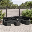 vidaXL 9 Piece Poly Rattan Sofa Set in Black
