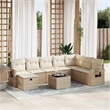 vidaXL 9 Piece Steel Large Sofa Set in Beige