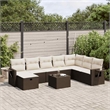 vidaXL 9 Piece Steel Large Sofa Set in Brown