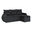 vidaXL 4 Piece Poly Rattan Sofa Set in Black