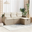 vidaXL 4 Piece Steel Sofa Set in Beige