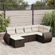 vidaXL 6 Piece Poly Rattan Sofa Set in Brown