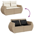 vidaXL 7 Piece Steel Sofa Set in Beige