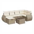 vidaXL 7 Piece Steel Sofa Set in Beige