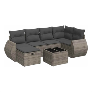 vidaXL 7 Piece Steel Sofa Set in Gray