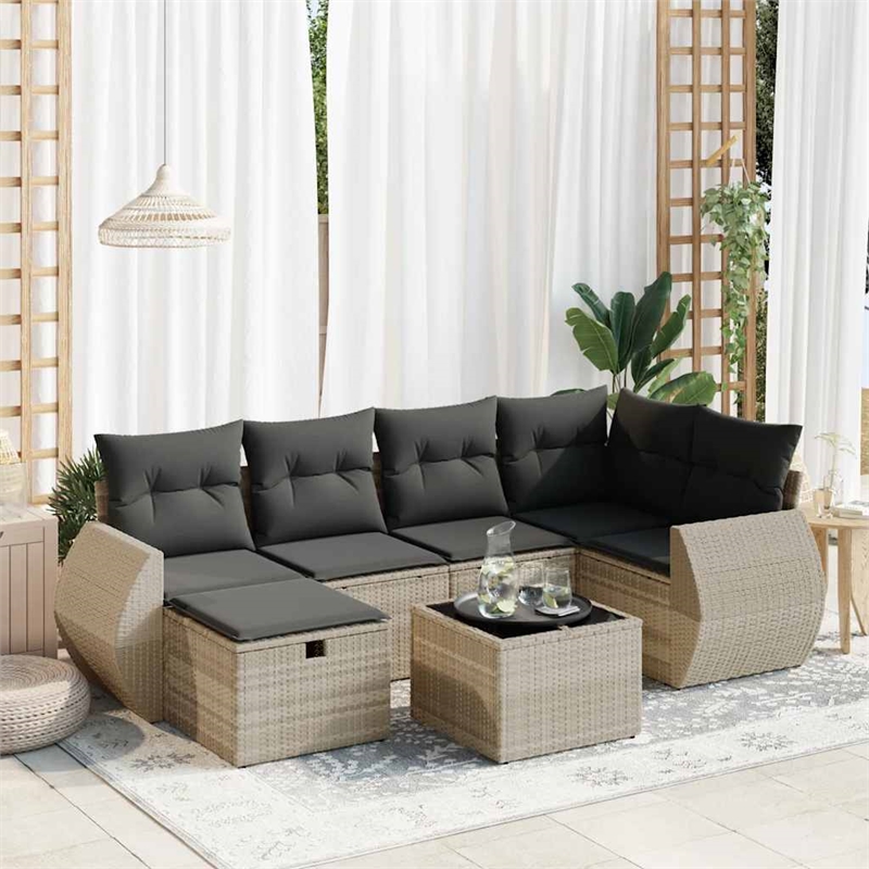 vidaXL 7 Piece Sofa Set in Gray