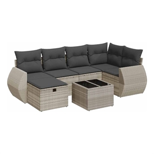 vidaXL 7 Piece Sofa Set in Gray