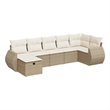 vidaXL 7 Piece Poly Rattan Large Sofa Set in Beige
