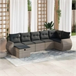 vidaXL 7 Piece Poly Rattan Sofa Set in Gray