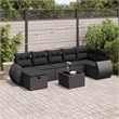 vidaXL 8 Piece Poly Rattan Sofa Set in Black