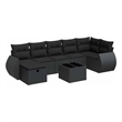 vidaXL 8 Piece Poly Rattan Sofa Set in Black