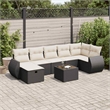 vidaXL 8 Piece Sofa Set in Black/White/Cream