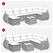 vidaXL 8 Piece Sofa Set in Black/White/Cream