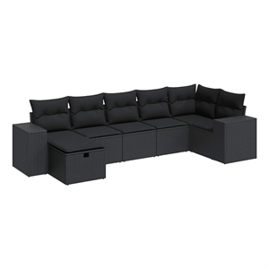 vidaXL 7 Piece Sofa Set in Black