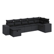 vidaXL 7 Piece Sofa Set in Black
