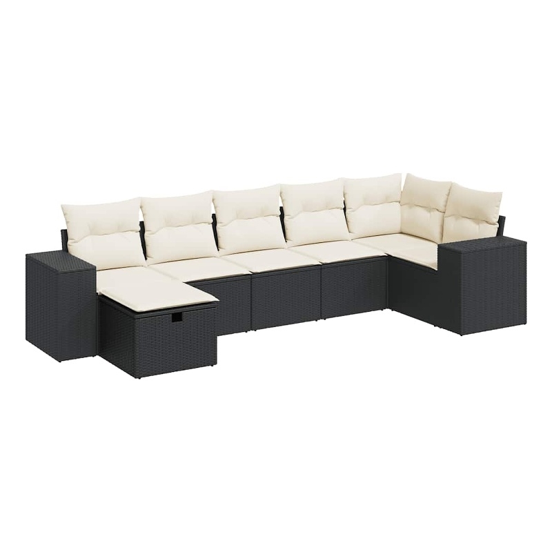 vidaXL 7 Piece Large Sofa Set in Black