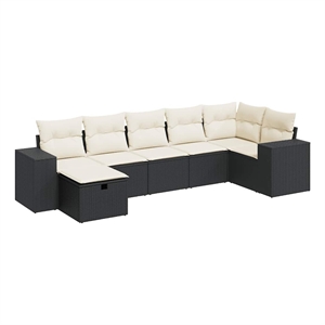 vidaXL 7 Piece Large Sofa Set in Black