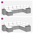 vidaXL 7 Piece Steel Sofa Set in White/Cream/Beige