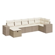 vidaXL 7 Piece Steel Sofa Set in White/Cream/Beige