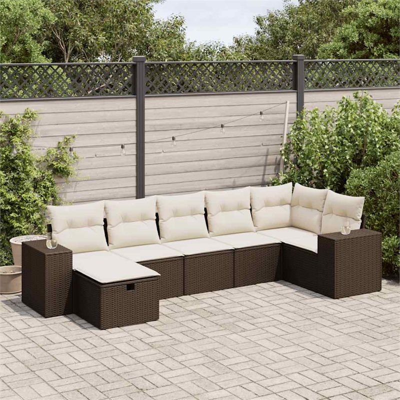 vidaXL 7 Piece Sofa Set in Brown