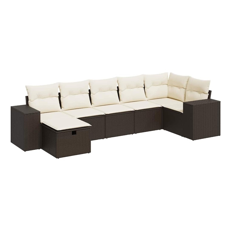 vidaXL 7 Piece Sofa Set in Brown