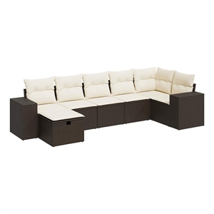 vidaXL 7 Piece Sofa Set in Brown
