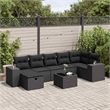vidaXL 8 Piece Poly Rattan Small Sofa Set in Black
