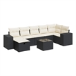 vidaXL 8 Piece Sofa Set in Black/White/Cream