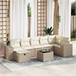 vidaXL 8 Piece Poly Rattan Sofa Set in Beige