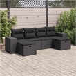 vidaXL 6 Piece Steel Sofa Set in Black