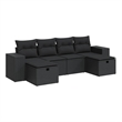 vidaXL 6 Piece Steel Sofa Set in Black