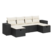 vidaXL 6 Piece Medium Sofa Set in Black/Cream