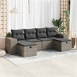 vidaXL Poly Rattan Large Sofa Set in Gray