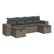 vidaXL Poly Rattan Large Sofa Set in Gray