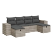 vidaXL 6 Piece Steel Sofa Set in Gray