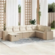 vidaXL 8 Piece Poly Rattan Sofa Set in Beige