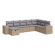 vidaXL 8 Piece Poly Rattan Large Sofa Set in Beige