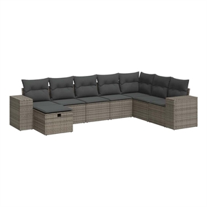 vidaXL 8 Piece Steel Sofa Set in Gray