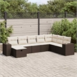 vidaXL 8 Piece Sofa Set in White/Brown/Cream