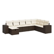 vidaXL 8 Piece Sofa Set in White/Brown/Cream