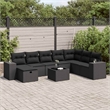 vidaXL 9 Piece Steel Sofa Set in Black
