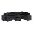 vidaXL 9 Piece Steel Sofa Set in Black