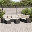 vidaXL 9 Piece Poly Rattan Small Sofa Set in Black
