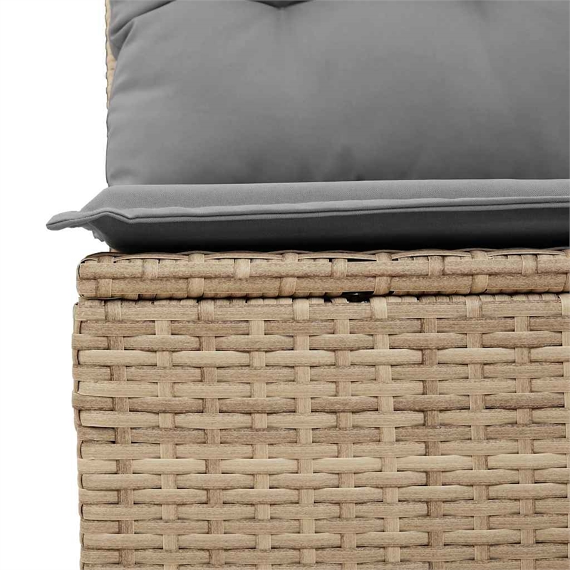 vidaXL 9 Piece Poly Rattan Sofa Set in Gray/Beige