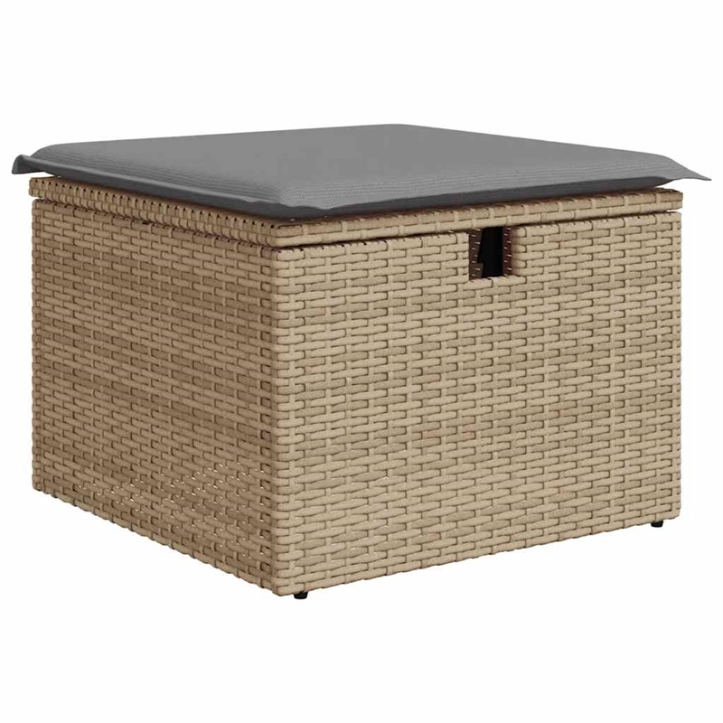 vidaXL 9 Piece Poly Rattan Sofa Set in Gray/Beige