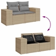 vidaXL 9 Piece Poly Rattan Sofa Set in Gray/Beige