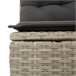 vidaXL Poly Rattan Large Sofa Set w/ Removable Covers in Gray