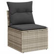 vidaXL Poly Rattan Large Sofa Set w/ Removable Covers in Gray