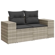vidaXL Poly Rattan Large Sofa Set w/ Removable Covers in Gray