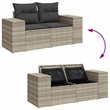 vidaXL Poly Rattan Large Sofa Set w/ Removable Covers in Gray